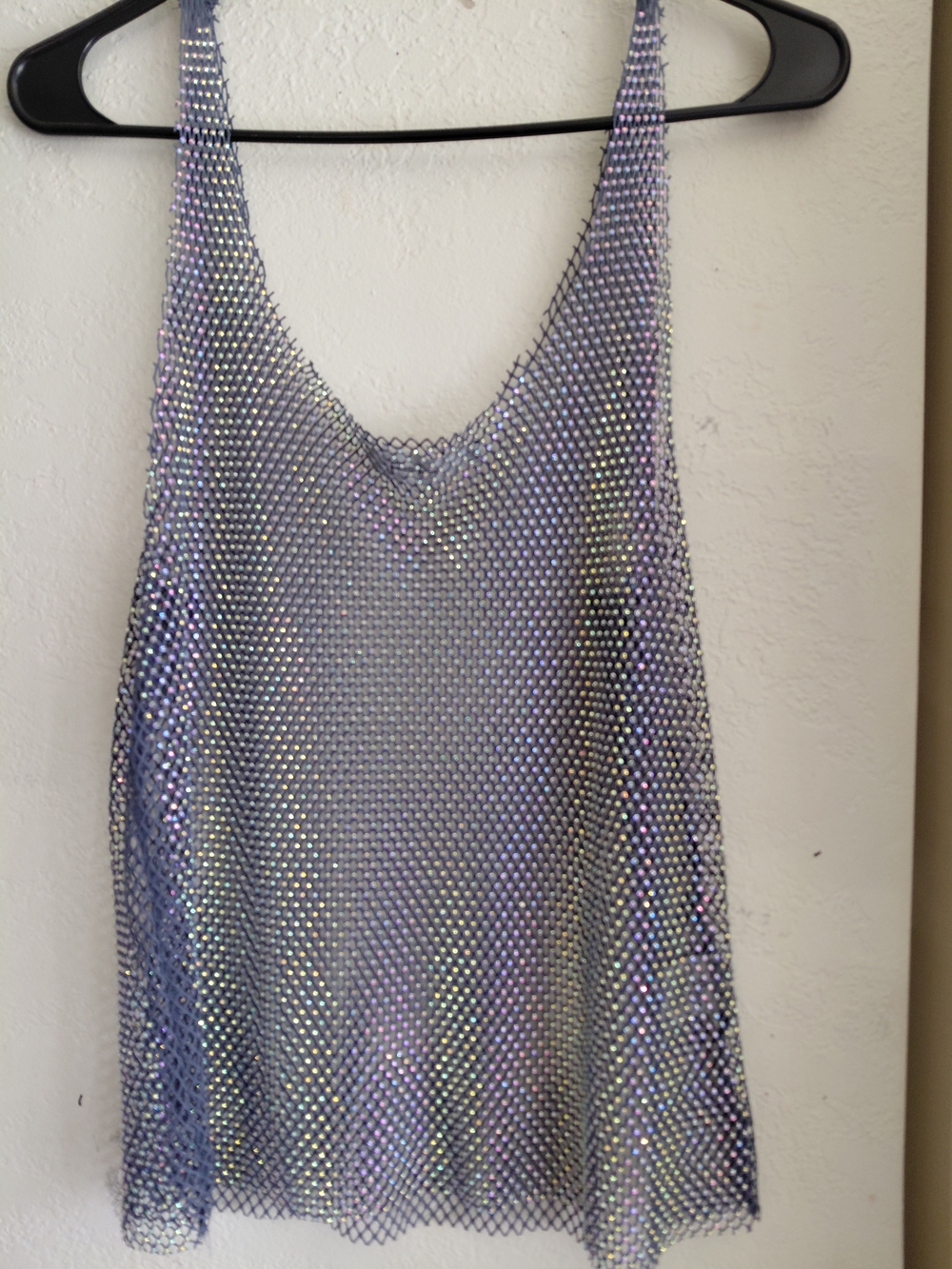 Iridescent Purple Mesh Tank Top